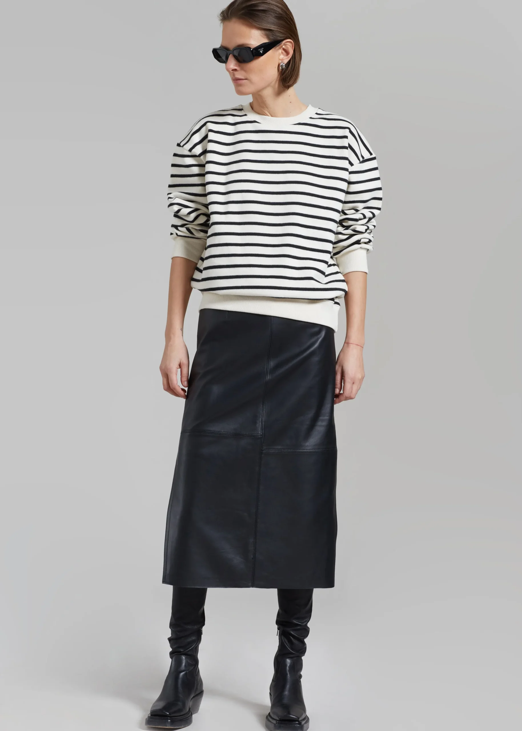 Heather Leather Pencil Skirt