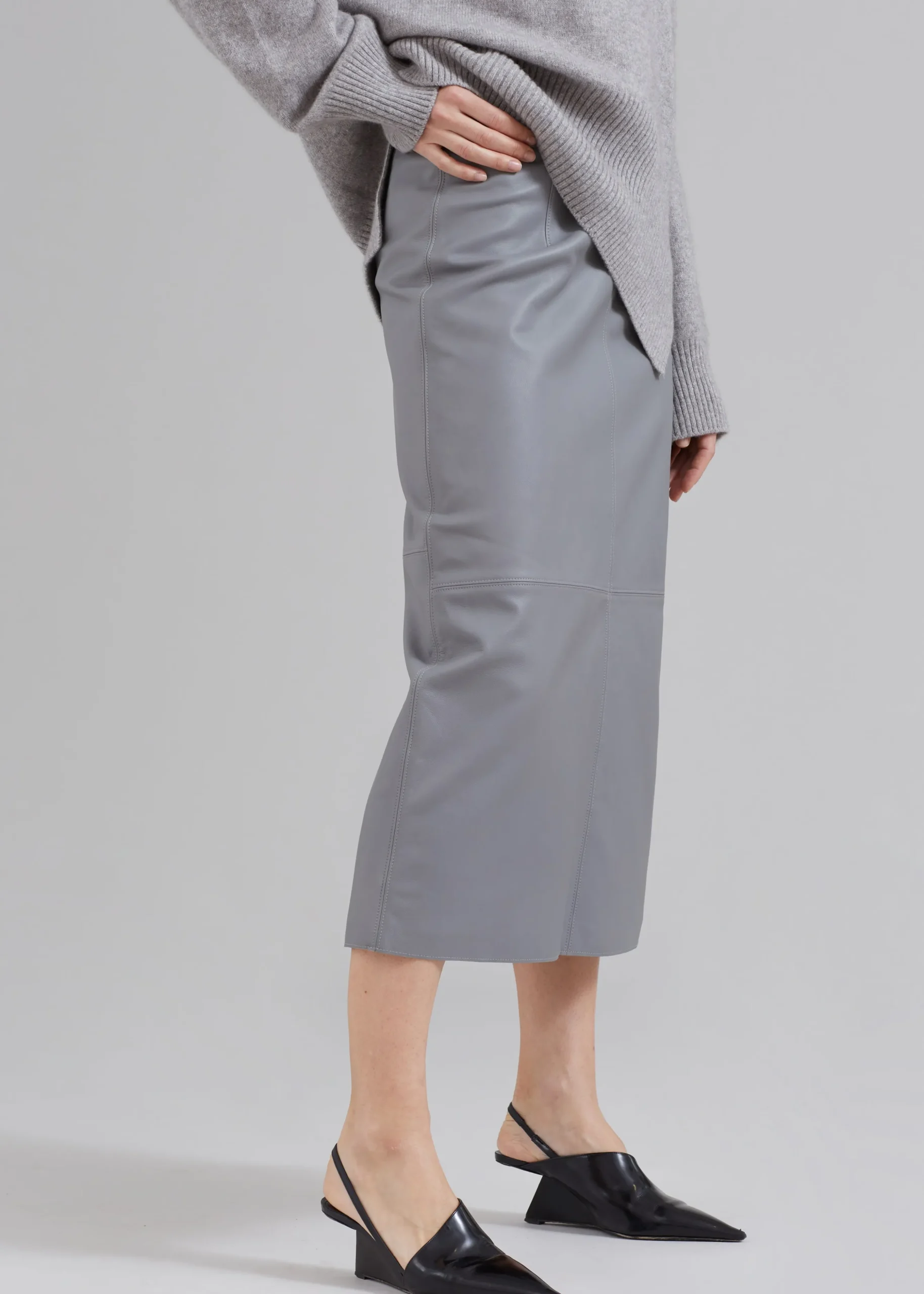 Heather Leather Pencil Skirt