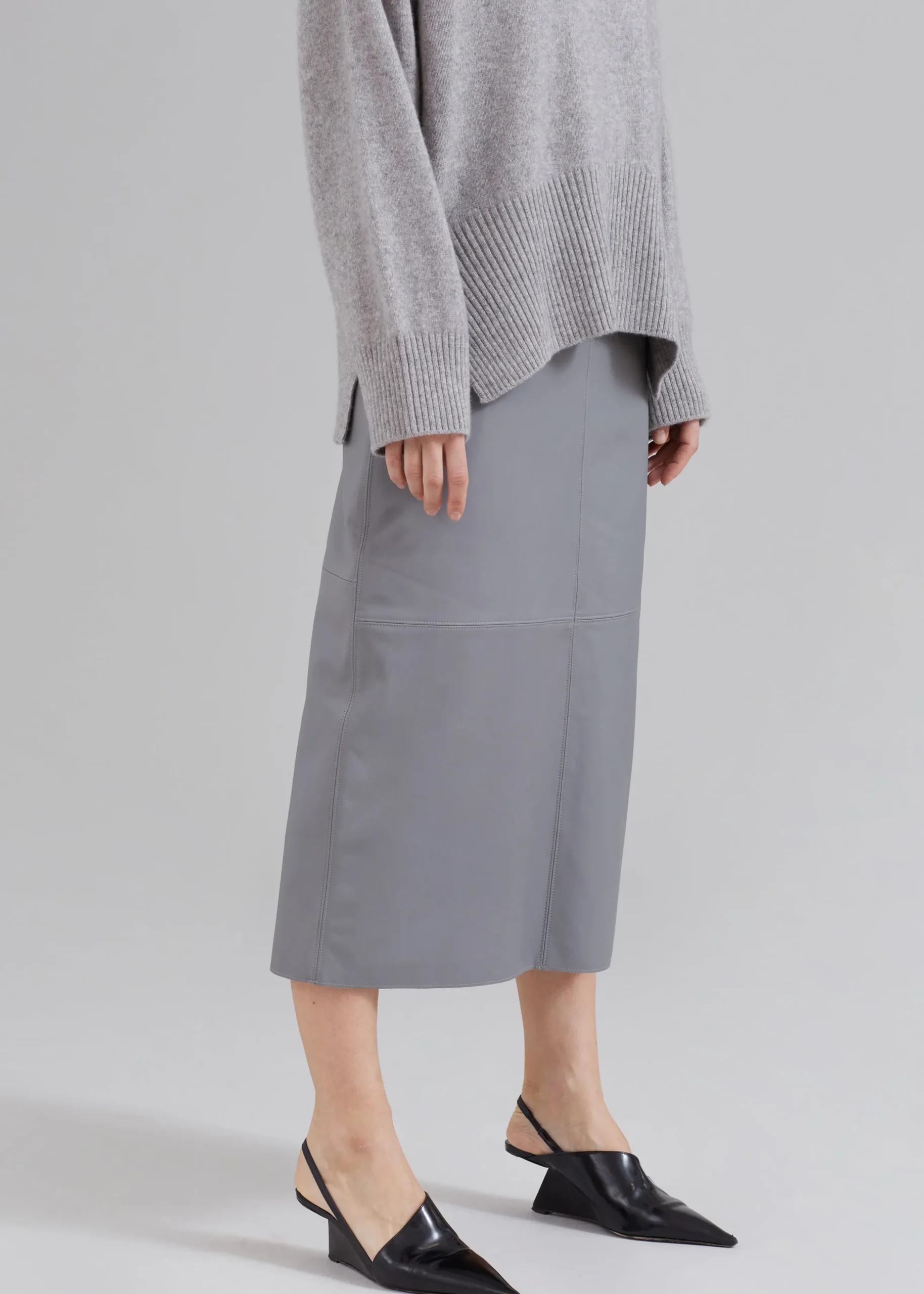 Heather Leather Pencil Skirt