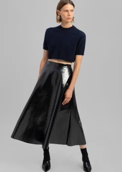 Hilma Vinyl Midi Skirt