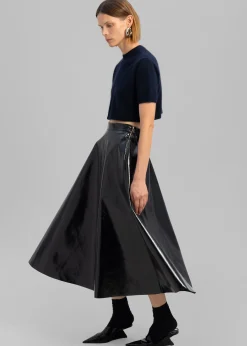 Hilma Vinyl Midi Skirt