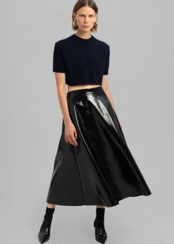 Hilma Vinyl Midi Skirt