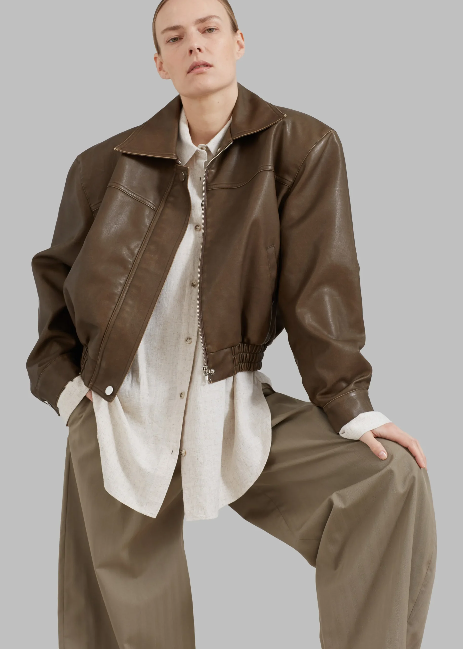 Jaden Faux Leather Bomber