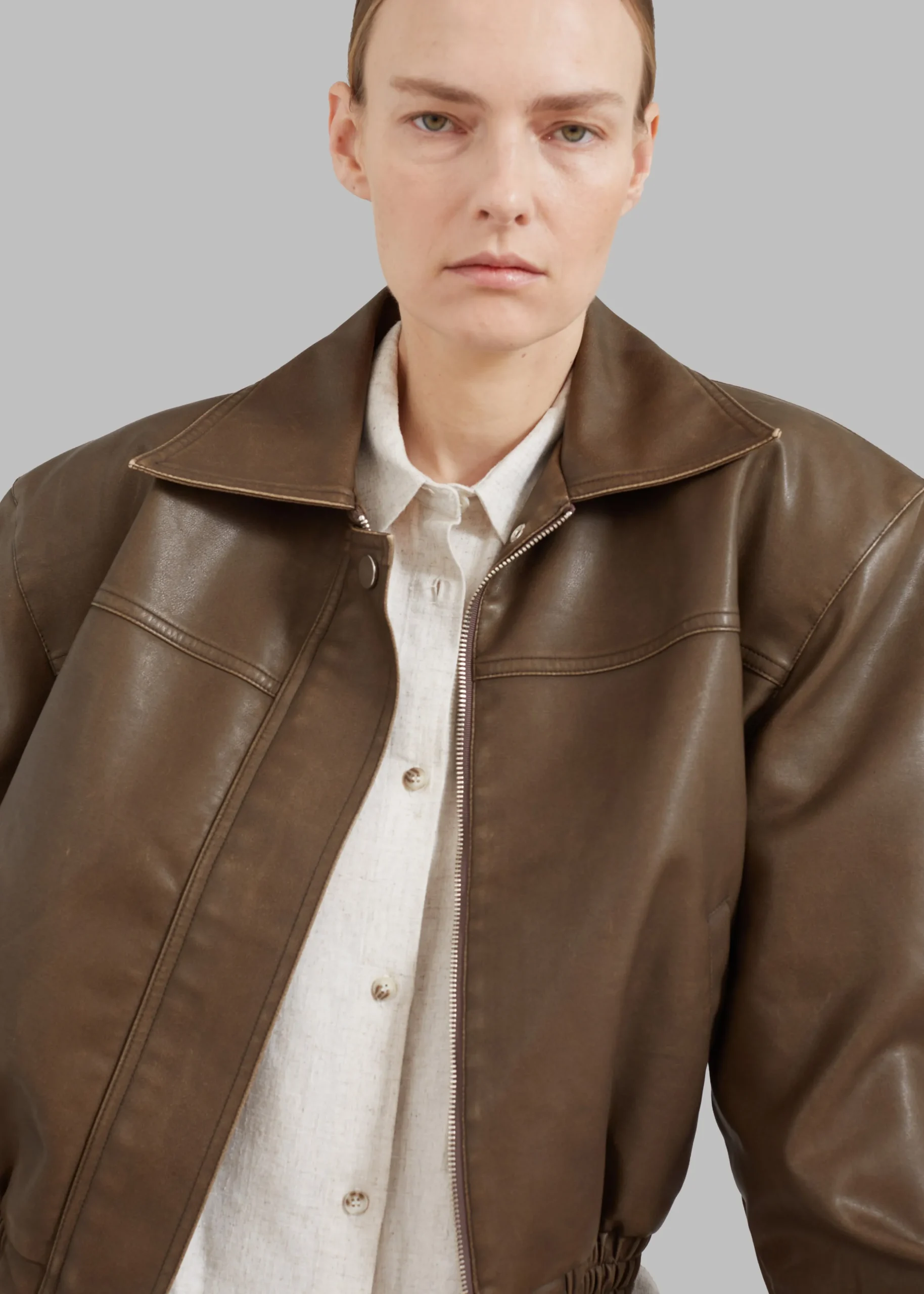 Jaden Faux Leather Bomber