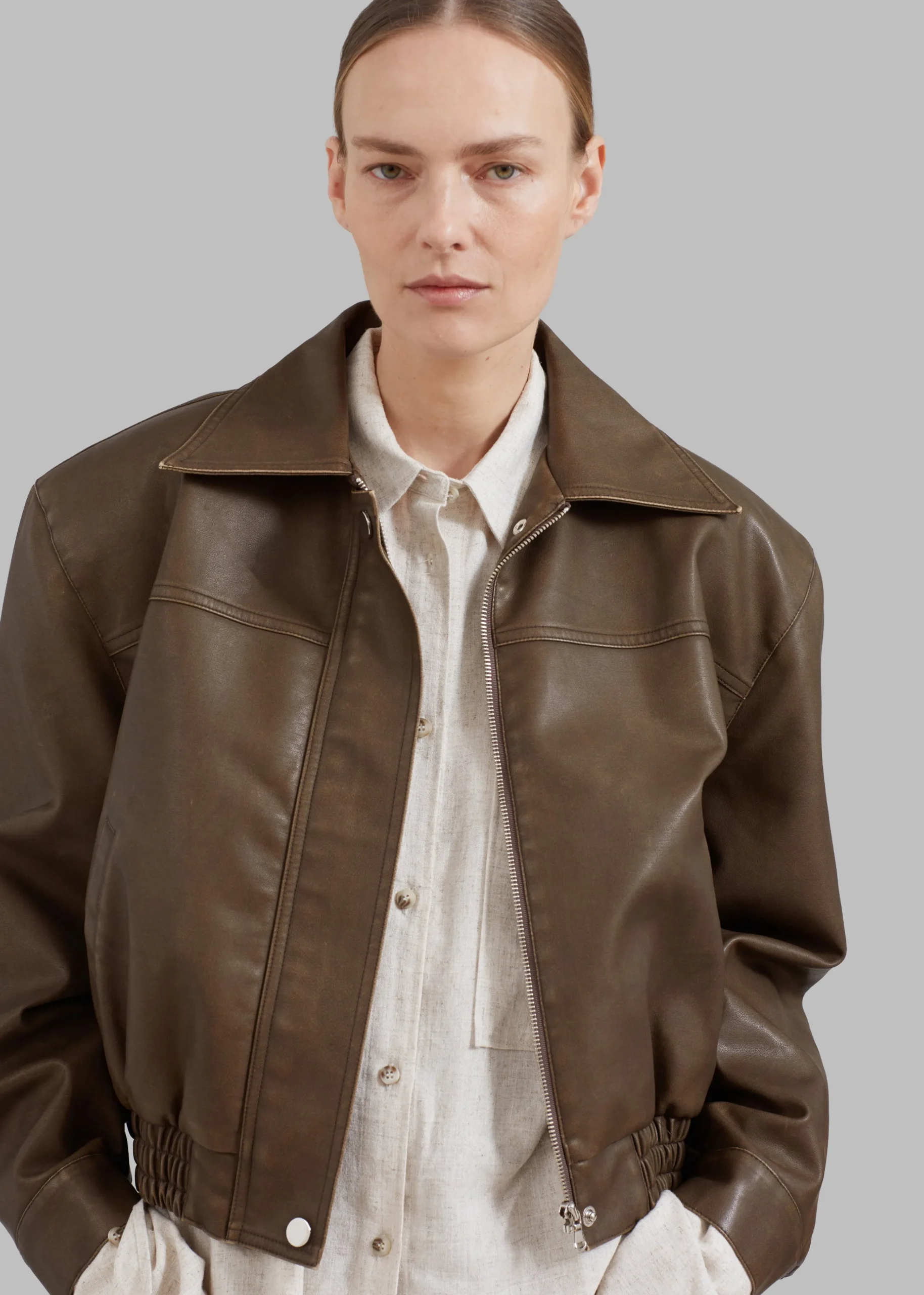 Jaden Faux Leather Bomber