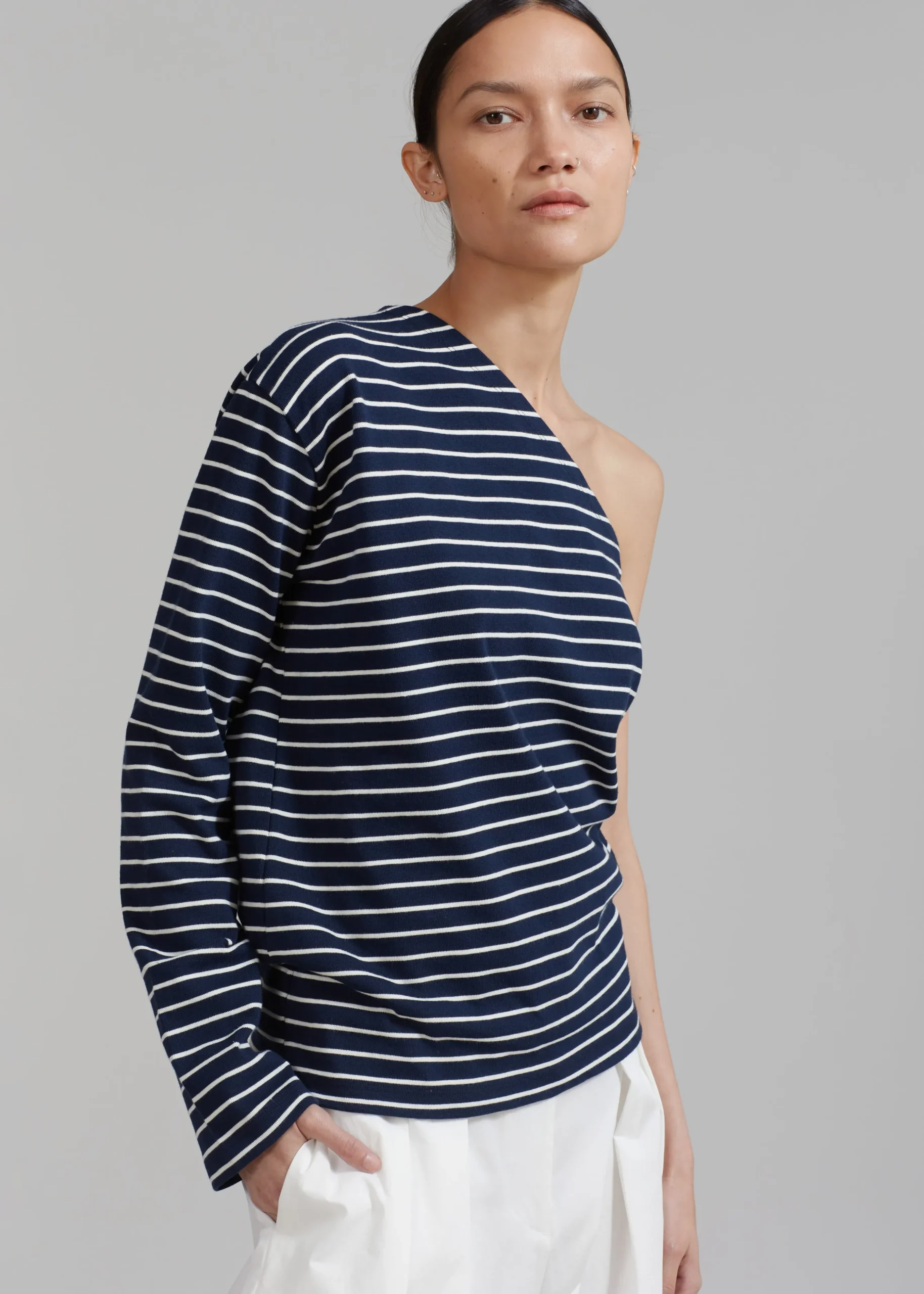Jean One Shoulder Top