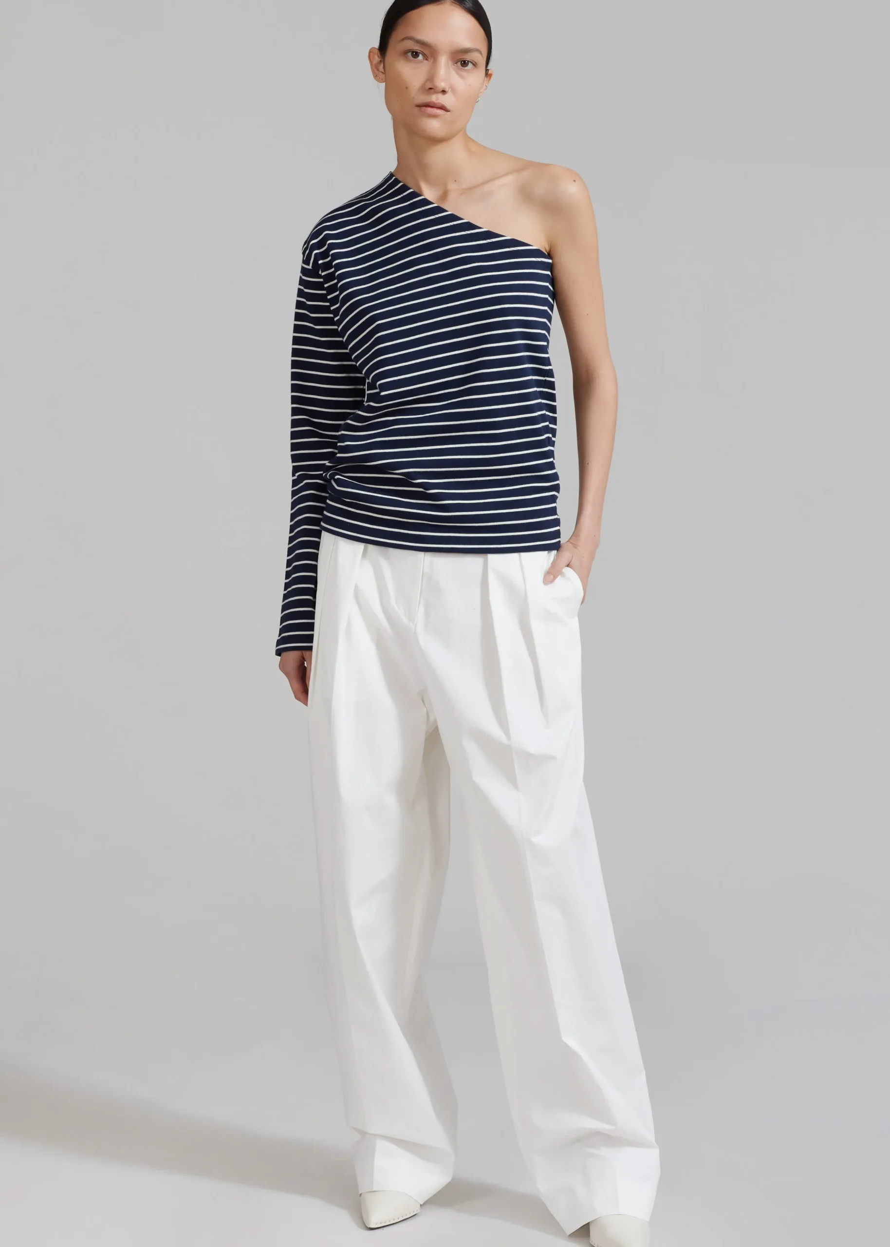 Jean One Shoulder Top
