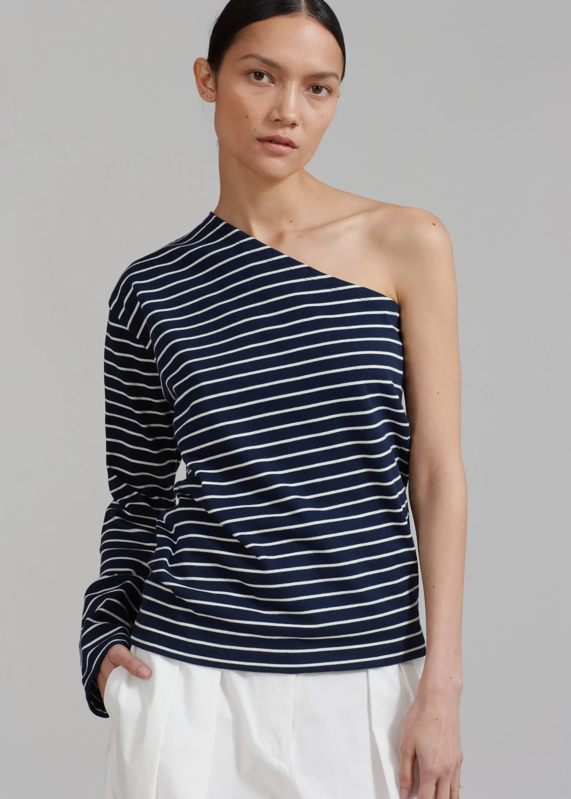 Jean One Shoulder Top