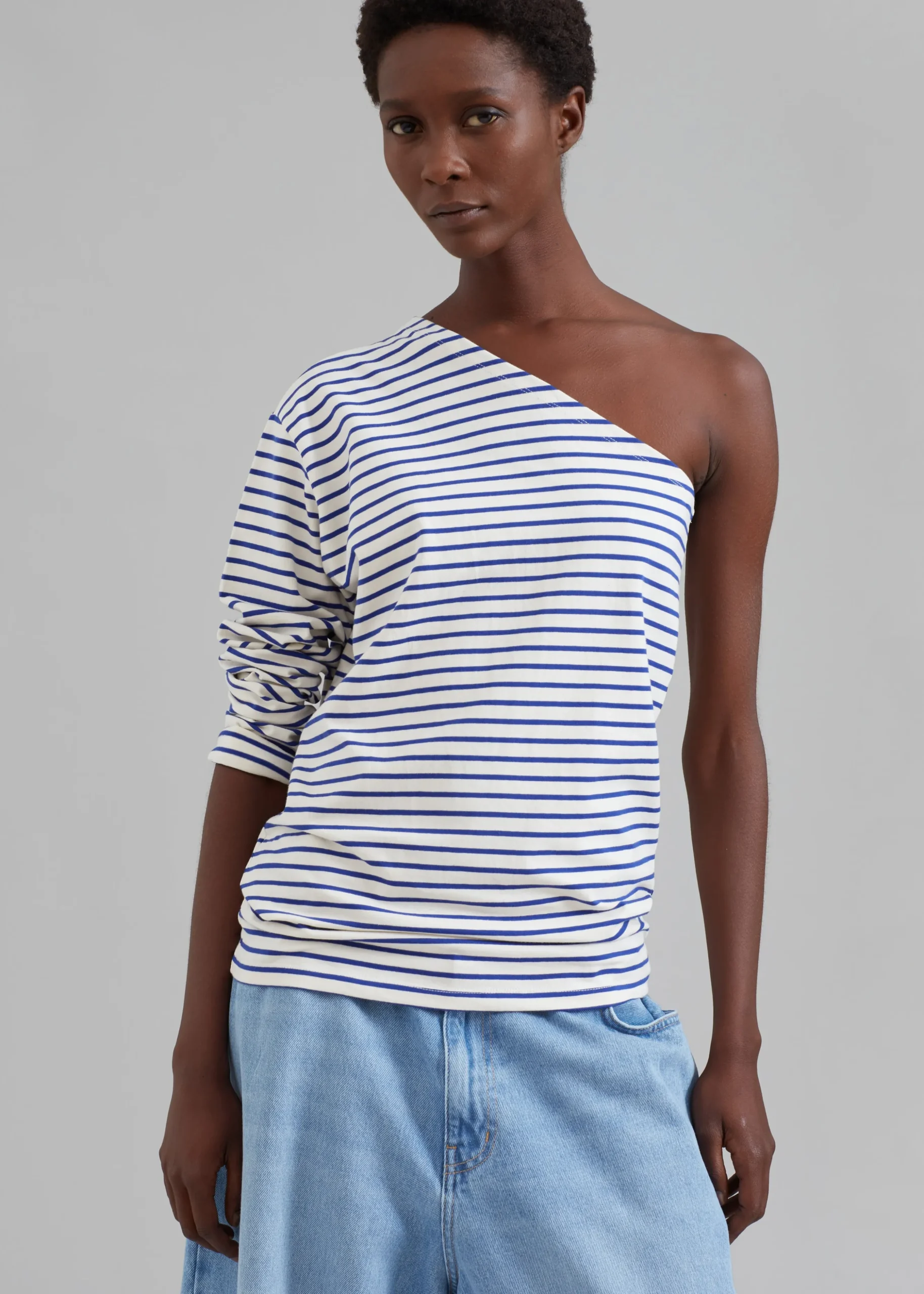 Jean One Shoulder Top