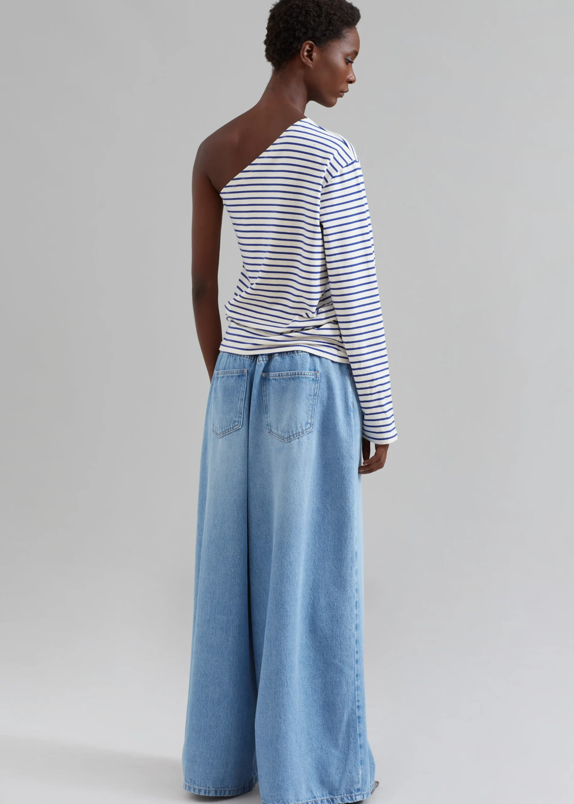 Jean One Shoulder Top