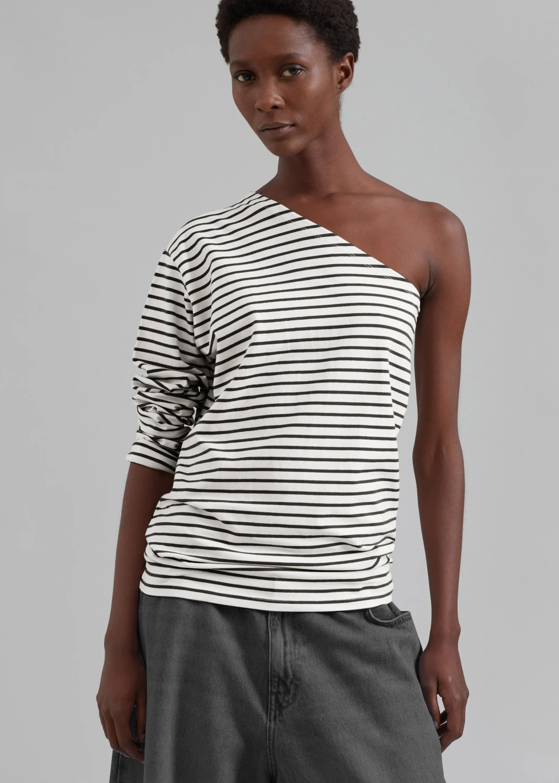 Jean One Shoulder Top