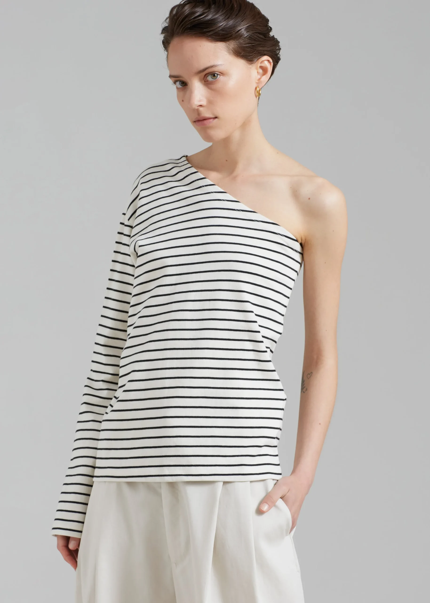 Jean One Shoulder Top
