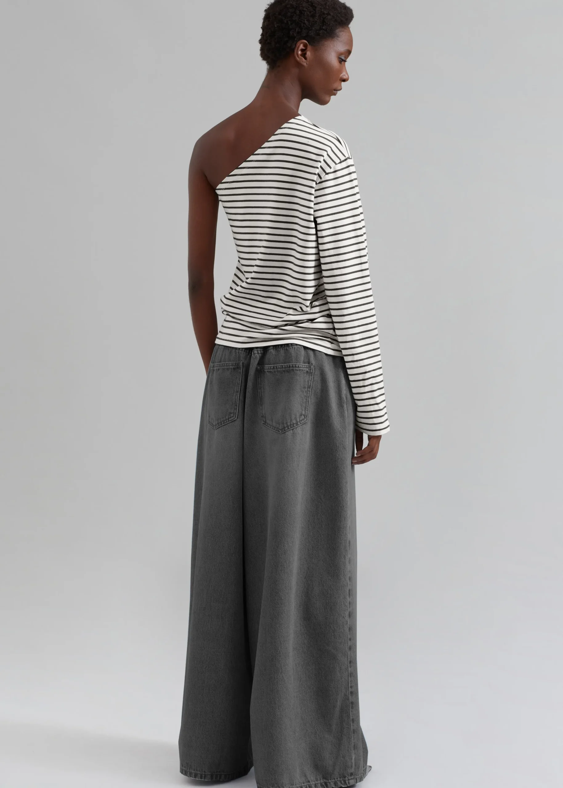Jean One Shoulder Top