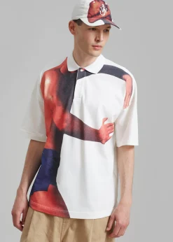 Jw Anderson Profile Stud Printed Polo Shirt