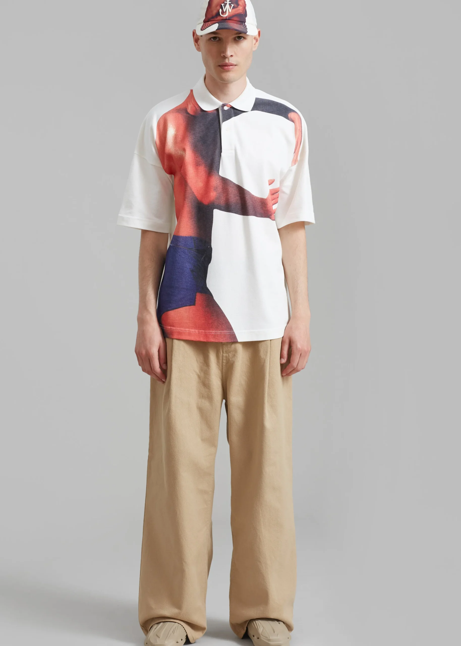 Jw Anderson Profile Stud Printed Polo Shirt