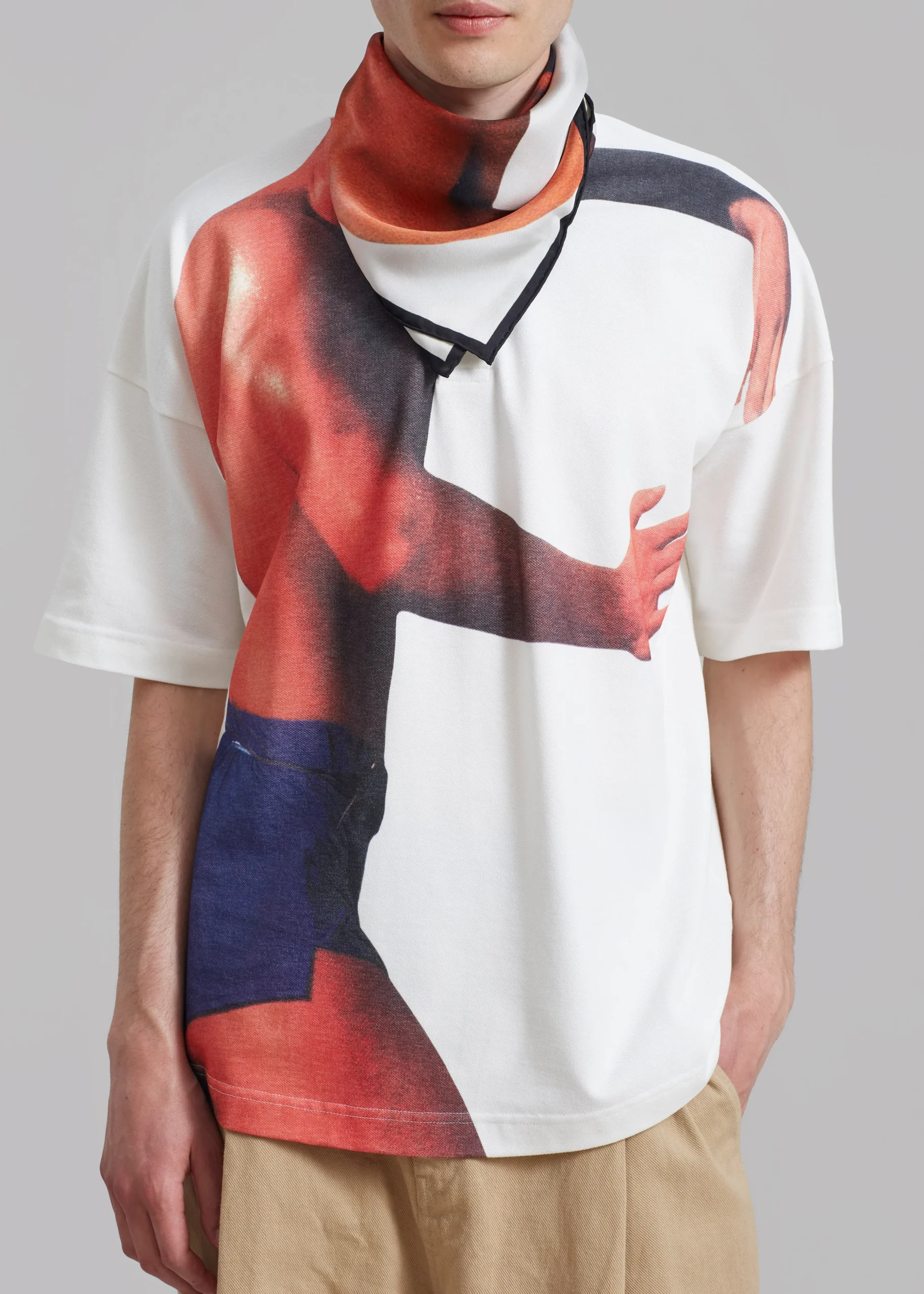 Jw Anderson Profile Stud Printed Polo Shirt