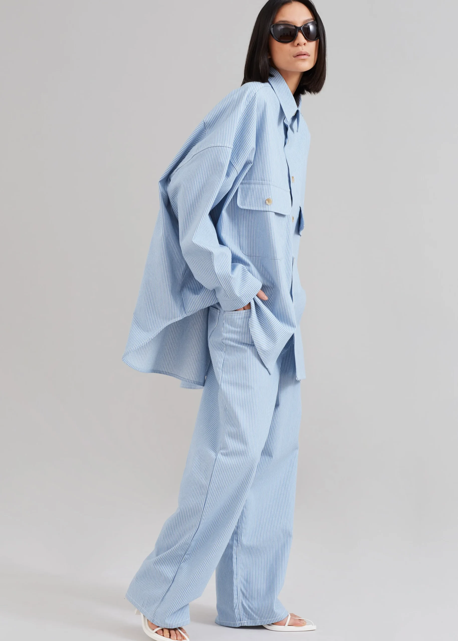 Kaline Light Blue Pocket Shirt