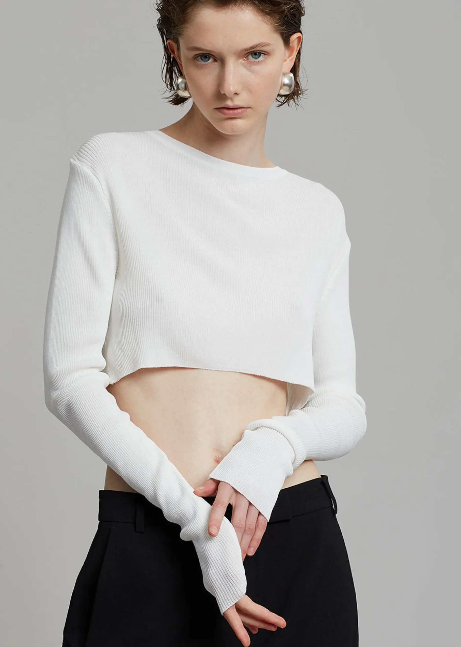 Kaz Cropped Knit Top