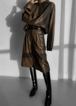 Kerang Faux Leather Bermuda Shorts
