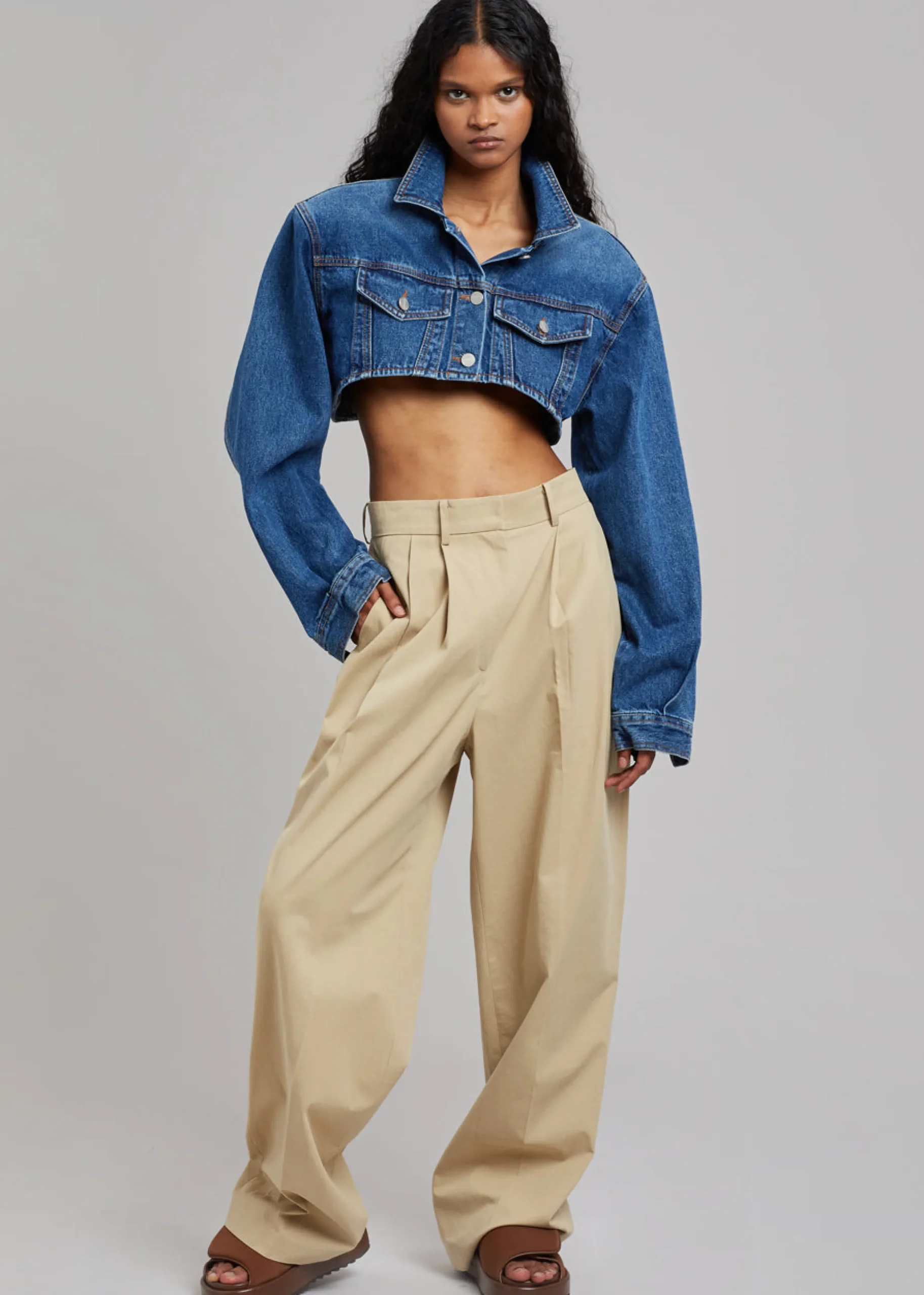 Kett Cropped Denim Jacket