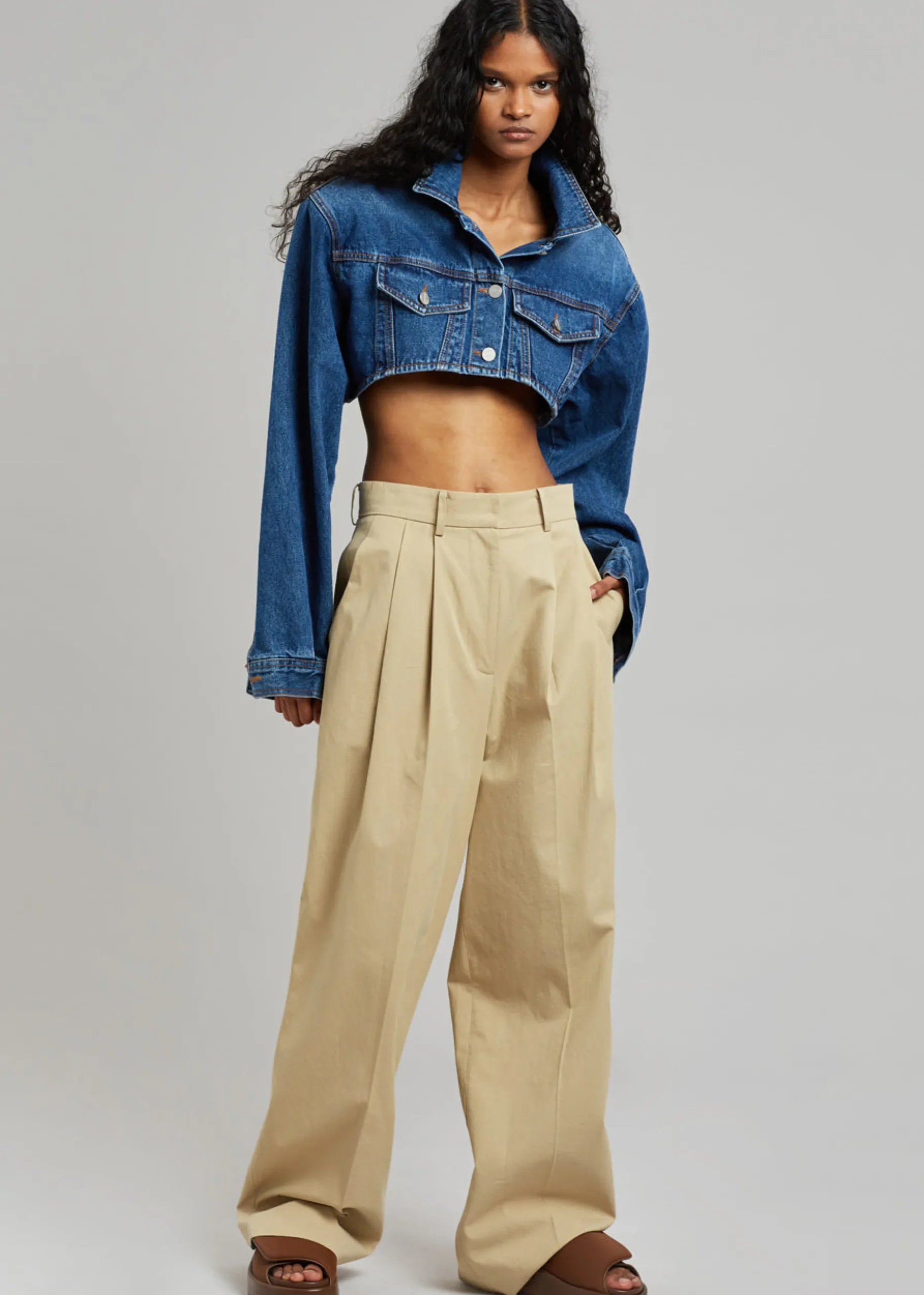 Kett Cropped Denim Jacket