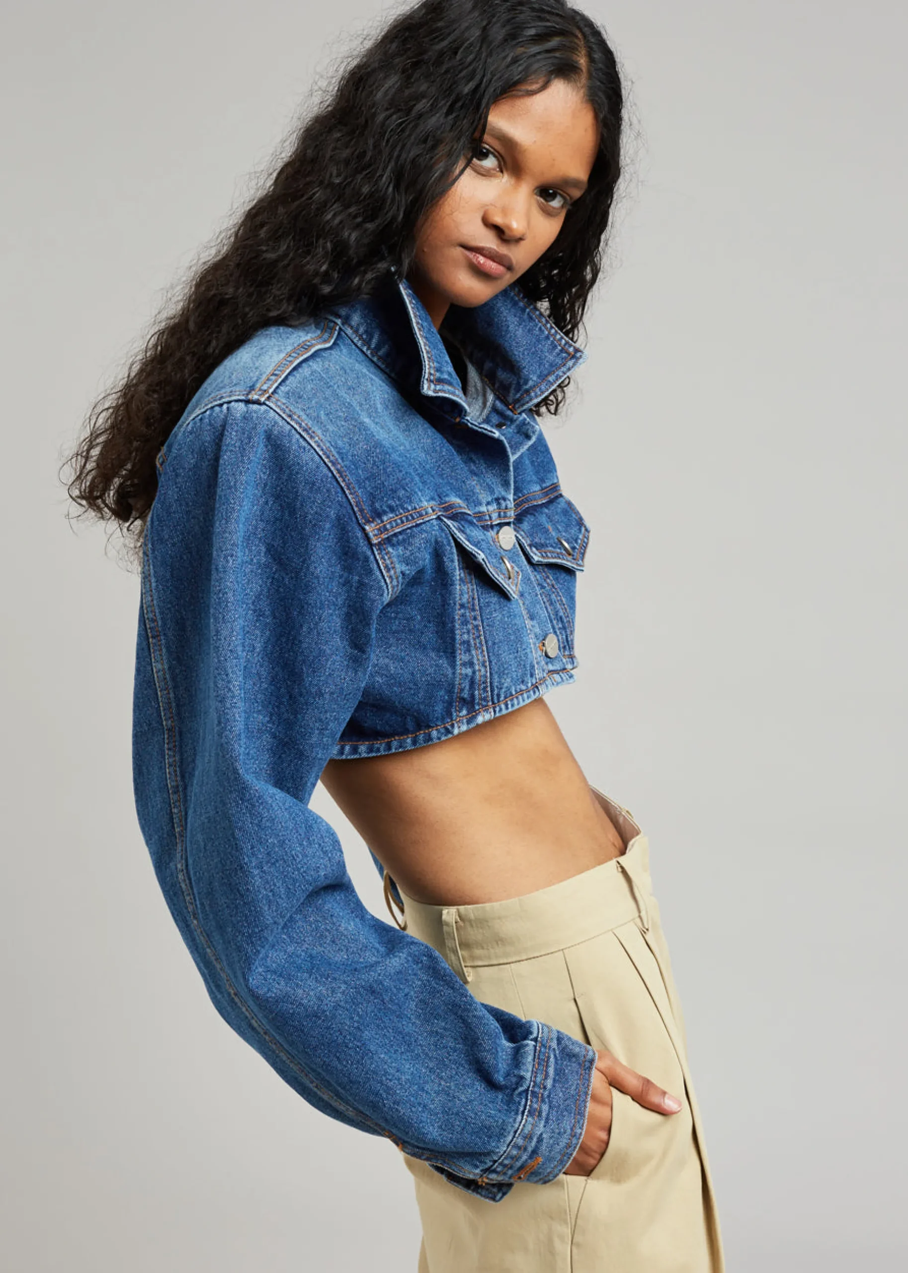 Kett Cropped Denim Jacket