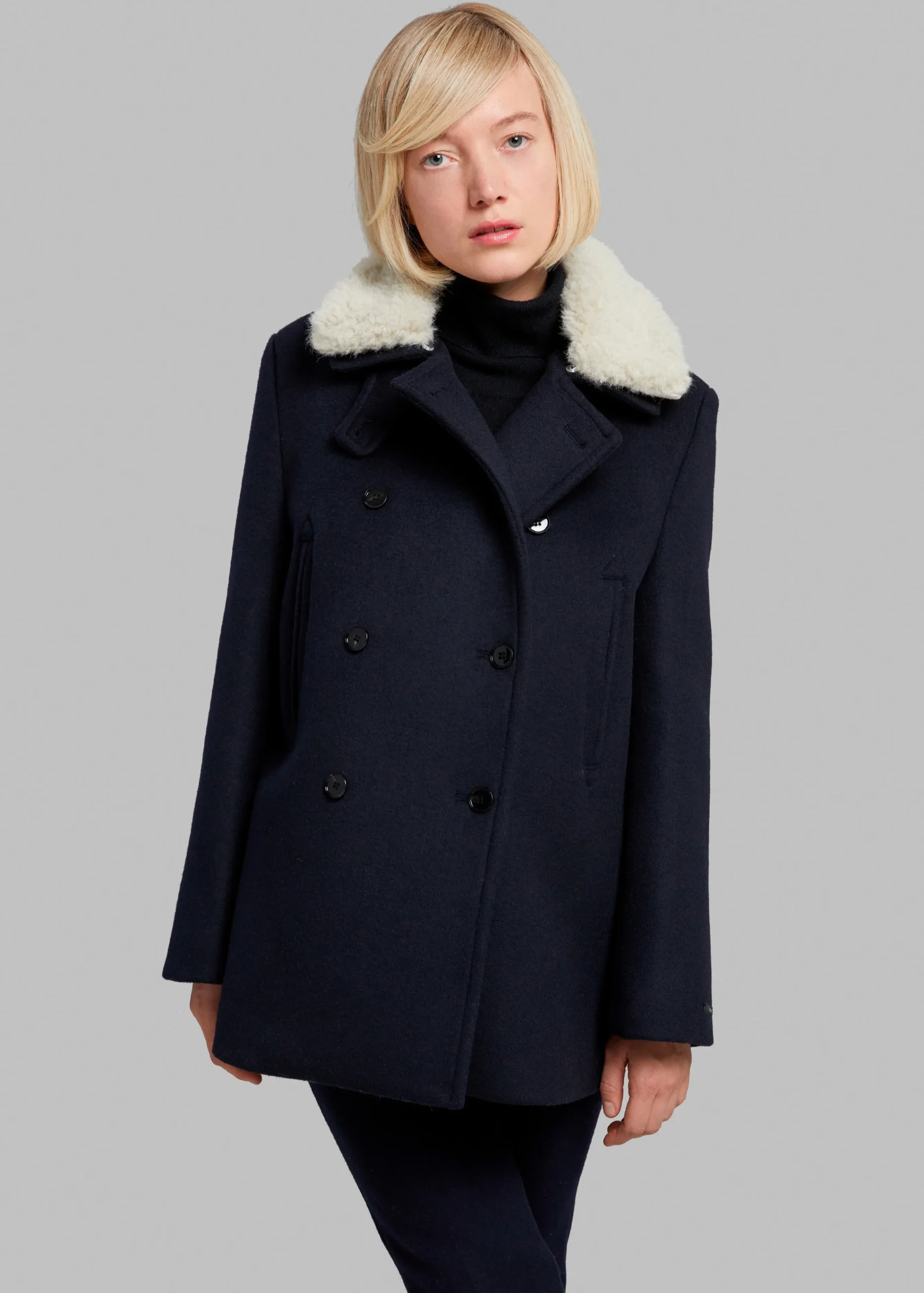 Kimmo Faux Fur Collar Peacoat