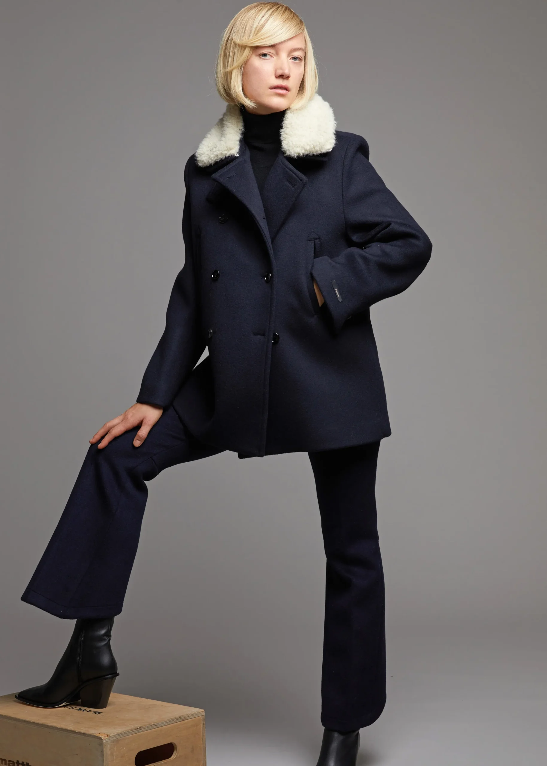 Kimmo Faux Fur Collar Peacoat