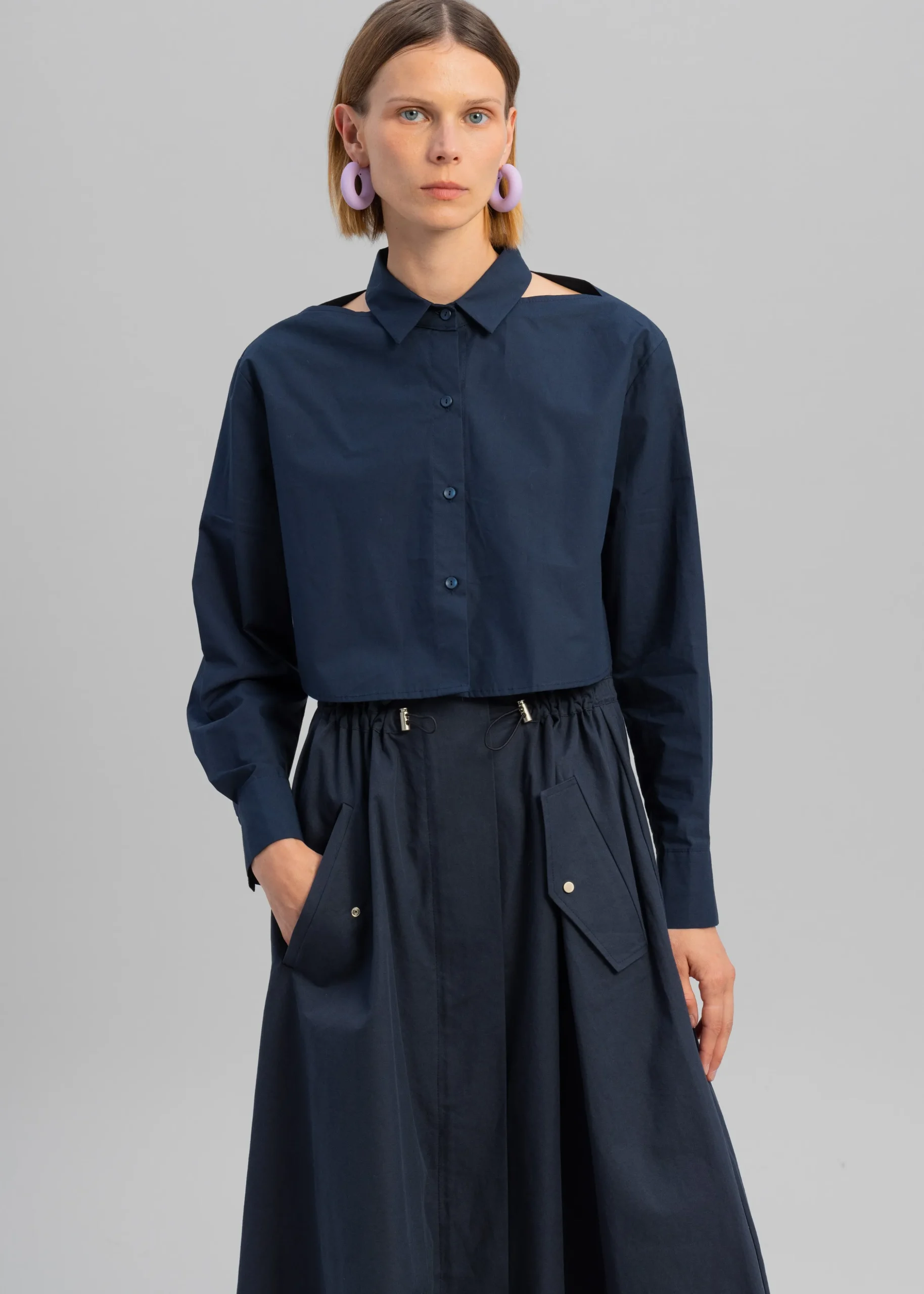 Lara Open Shoulder Cropped Shirt