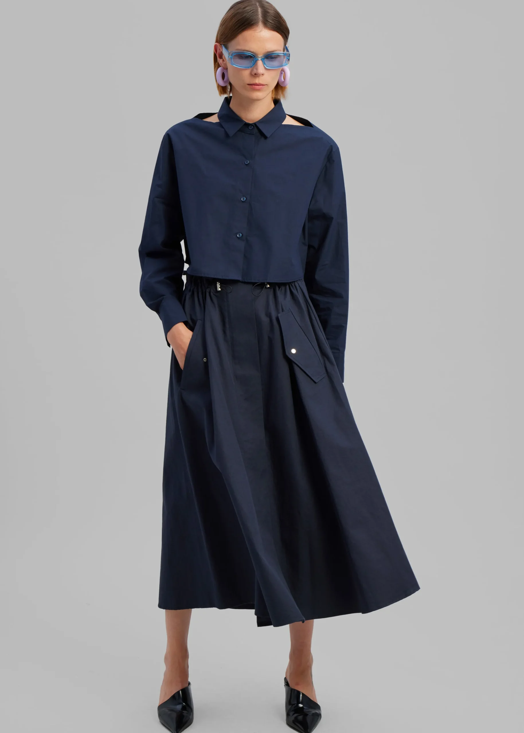 Lara Open Shoulder Cropped Shirt