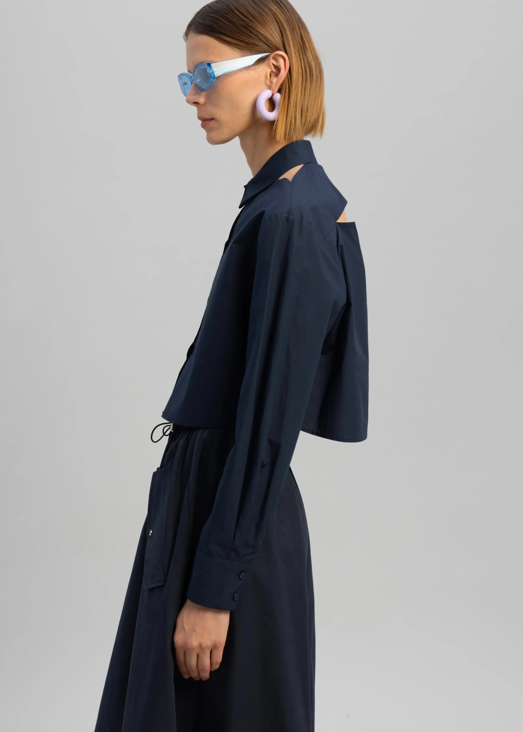 Lara Open Shoulder Cropped Shirt