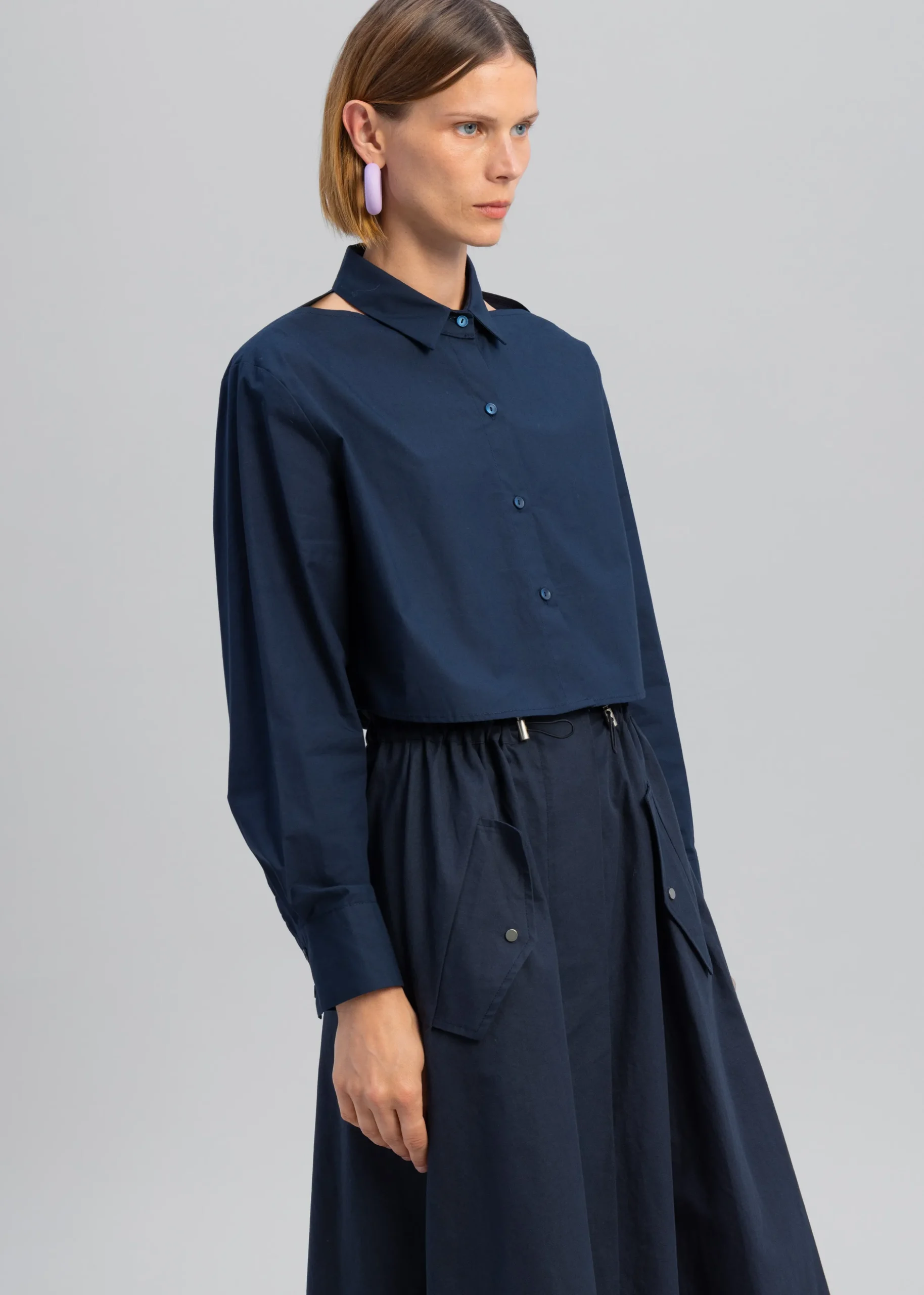 Lara Open Shoulder Cropped Shirt