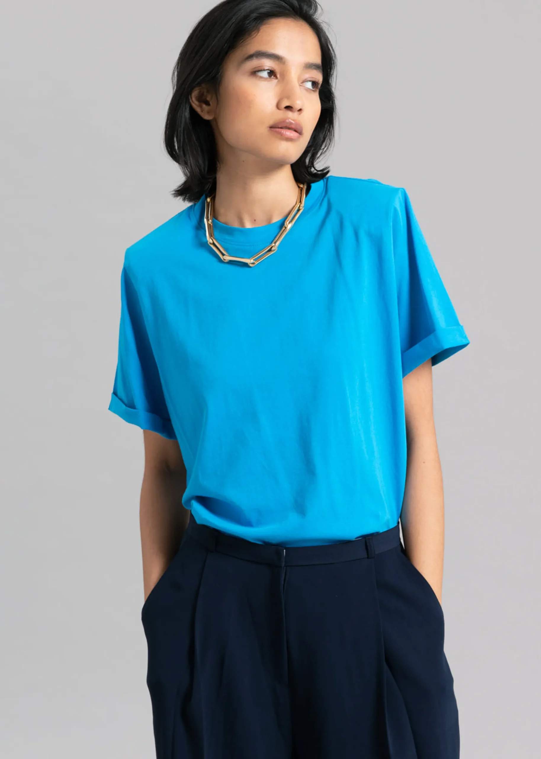 Lena Padded Shoulder Tee