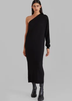 Lina One Shoulder Loose Knit Dress