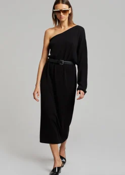 Lina One Shoulder Loose Knit Dress