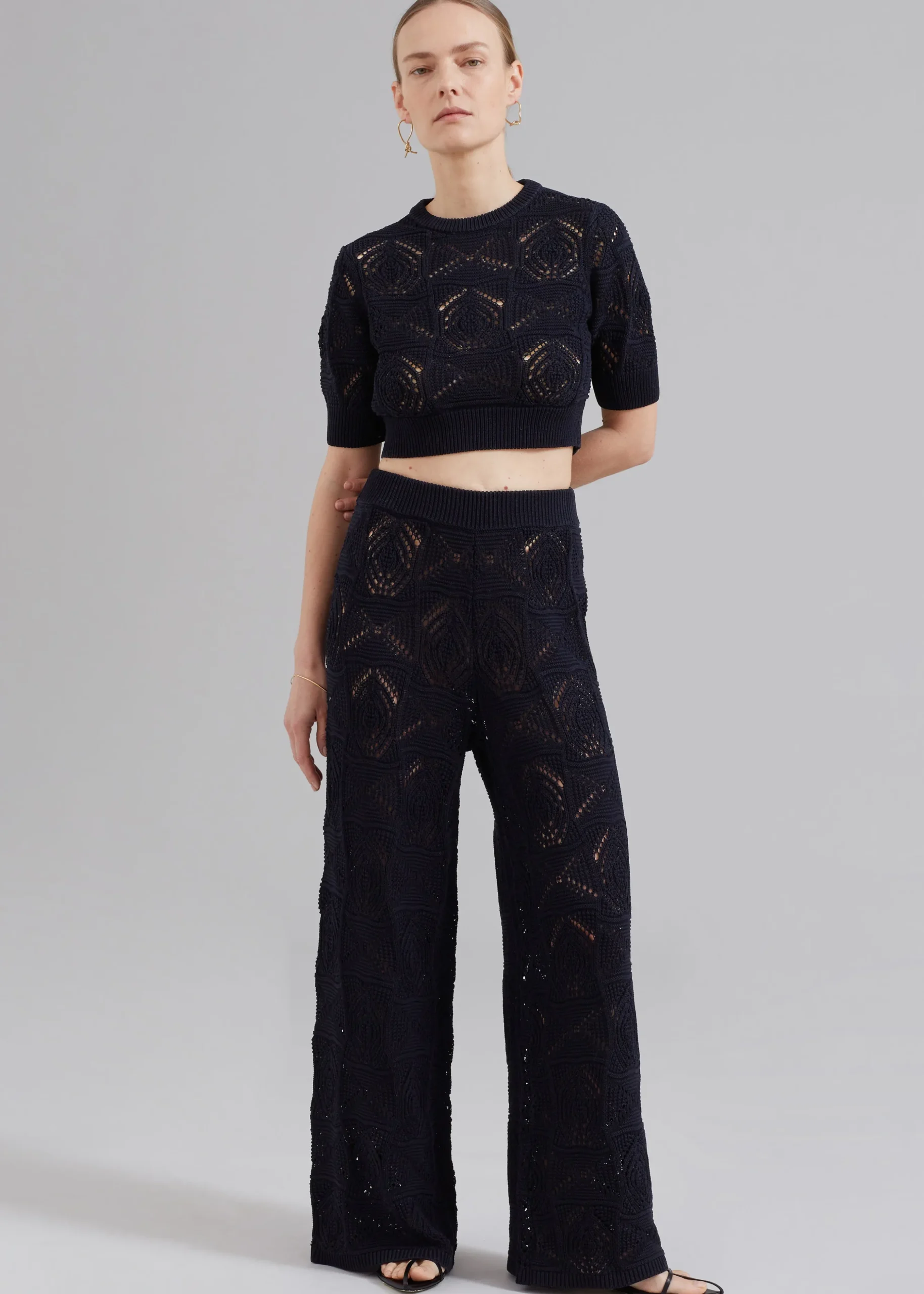 Loulou Studio Jaro Crochet Cropped Top