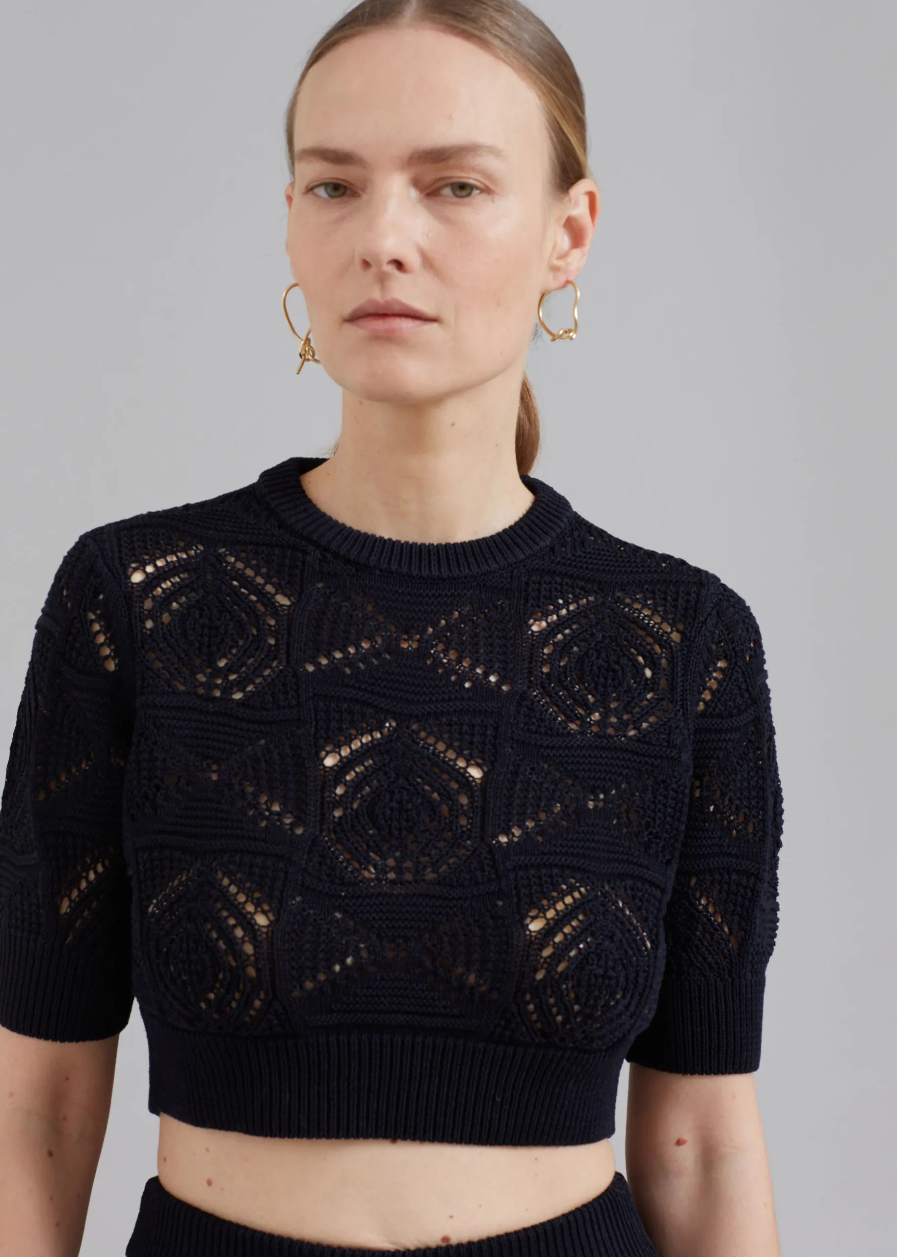 Loulou Studio Jaro Crochet Cropped Top