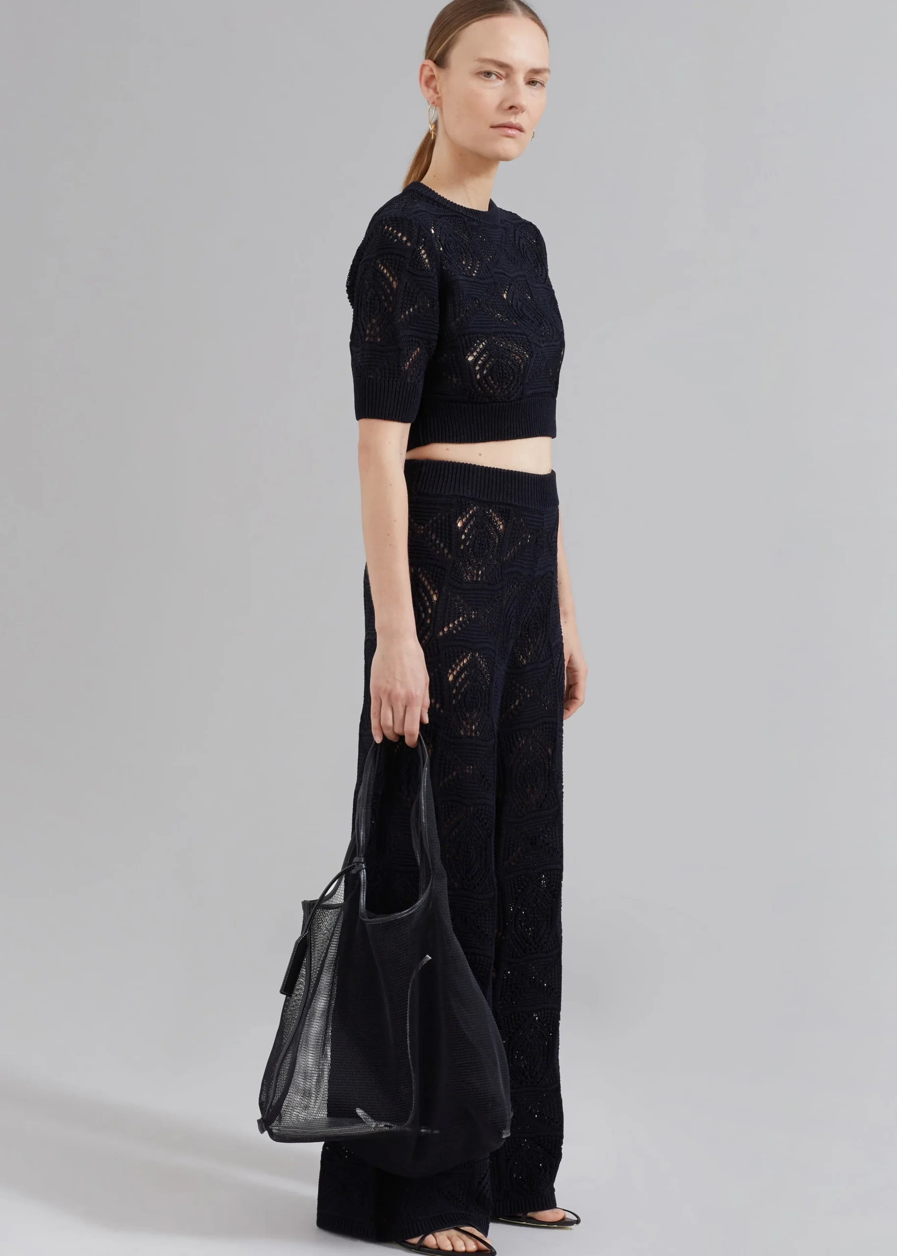 Loulou Studio Jaro Crochet Cropped Top