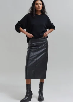 Manyne Faux Leather Pencil Skirt