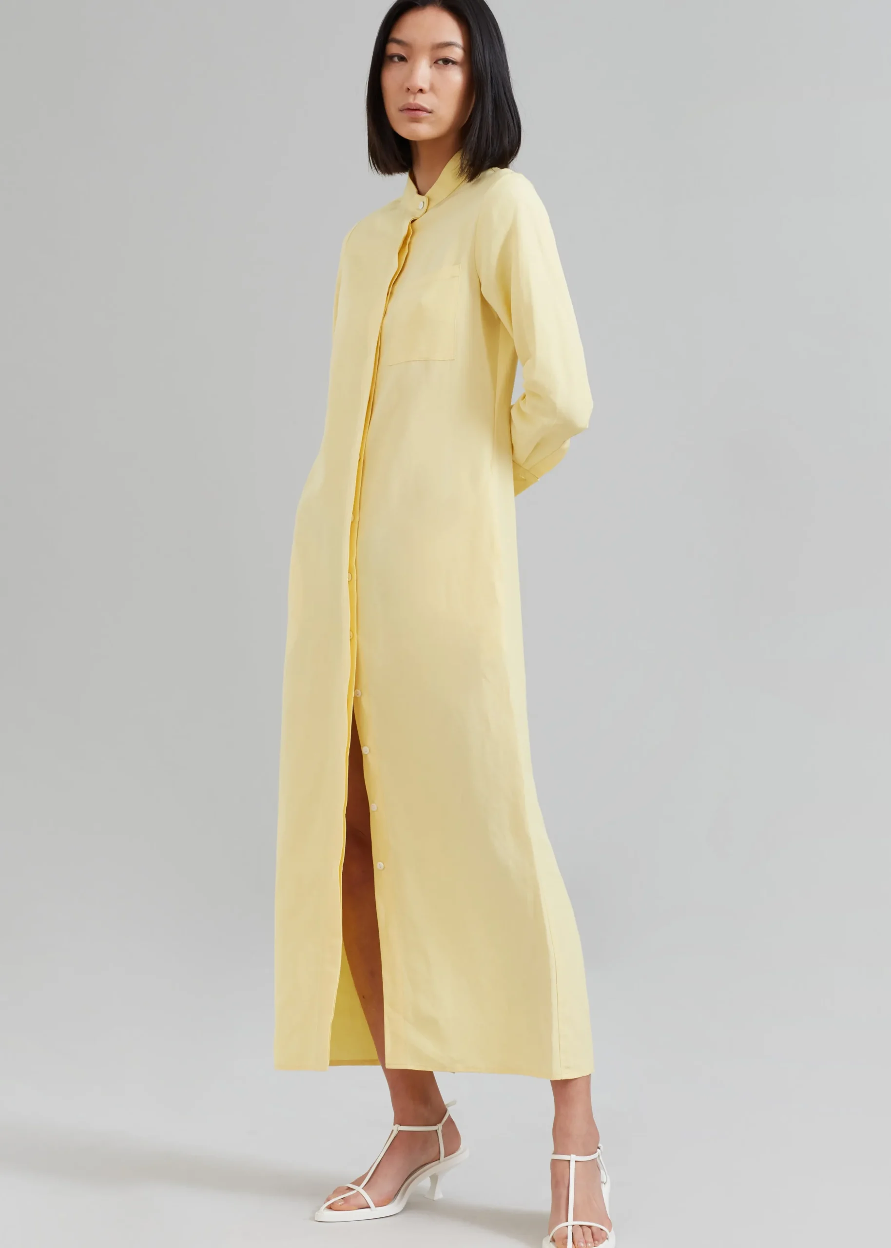 Matin Collarless Shirt Dress