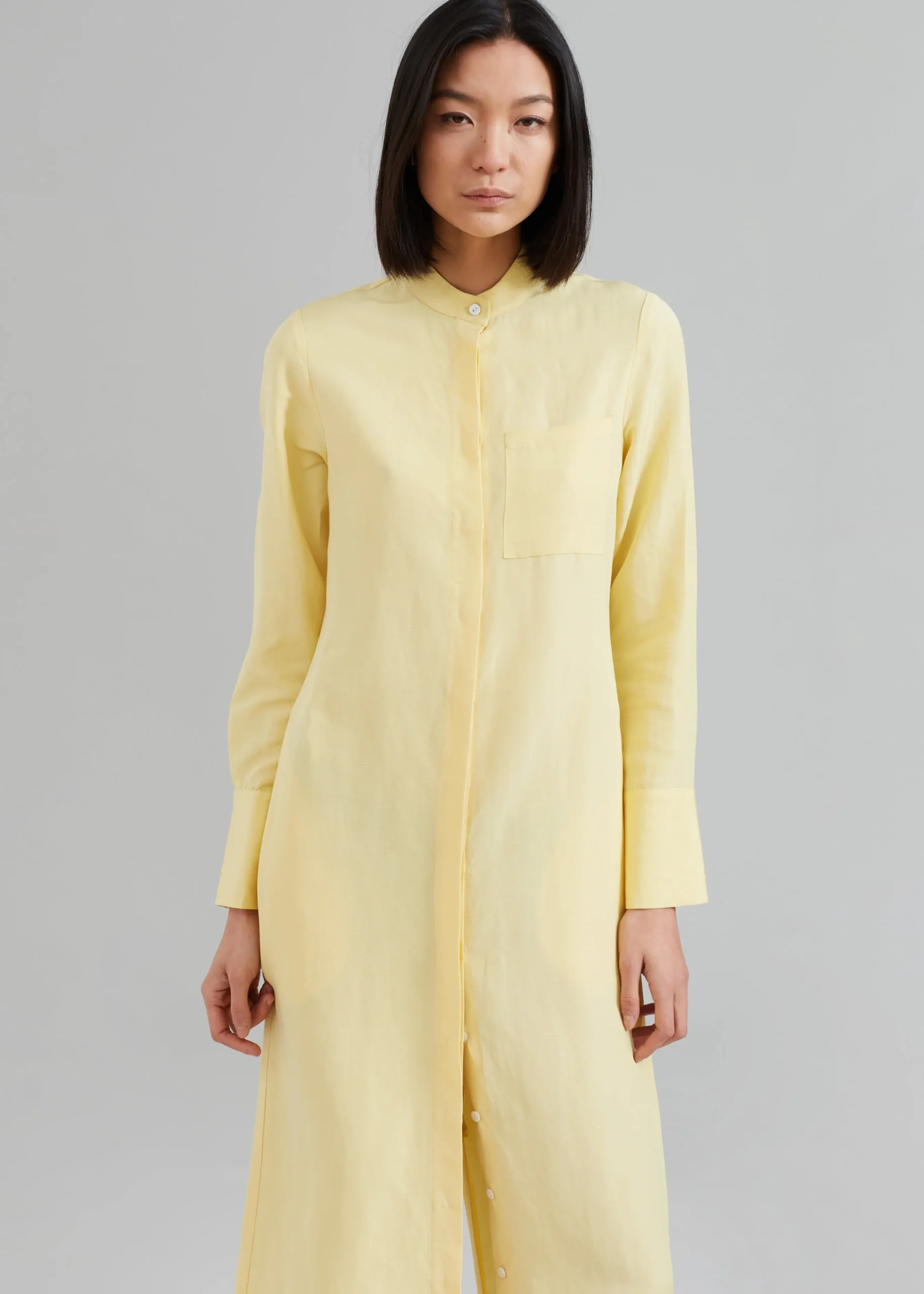 Matin Collarless Shirt Dress