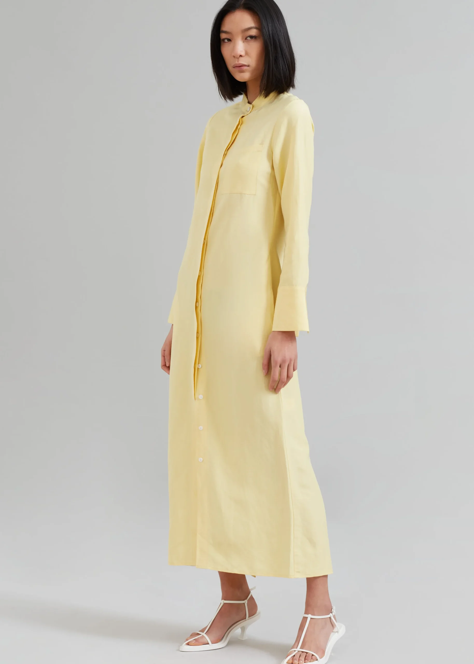 Matin Collarless Shirt Dress