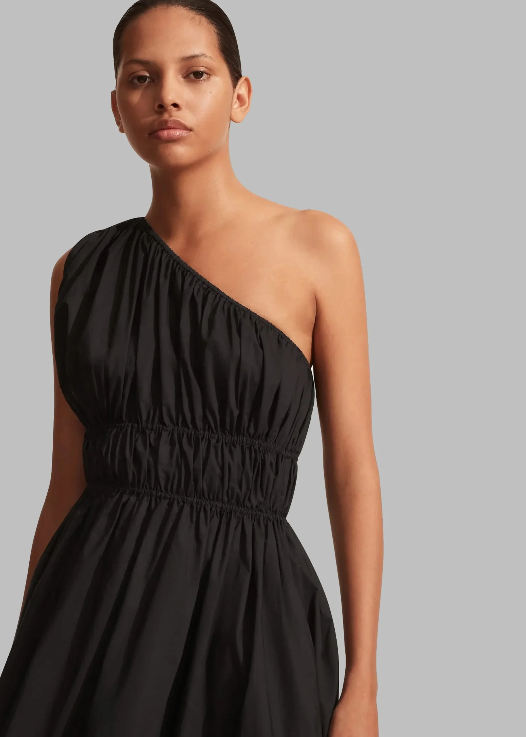 Matteau Shirred One Shoulder Mini Dress