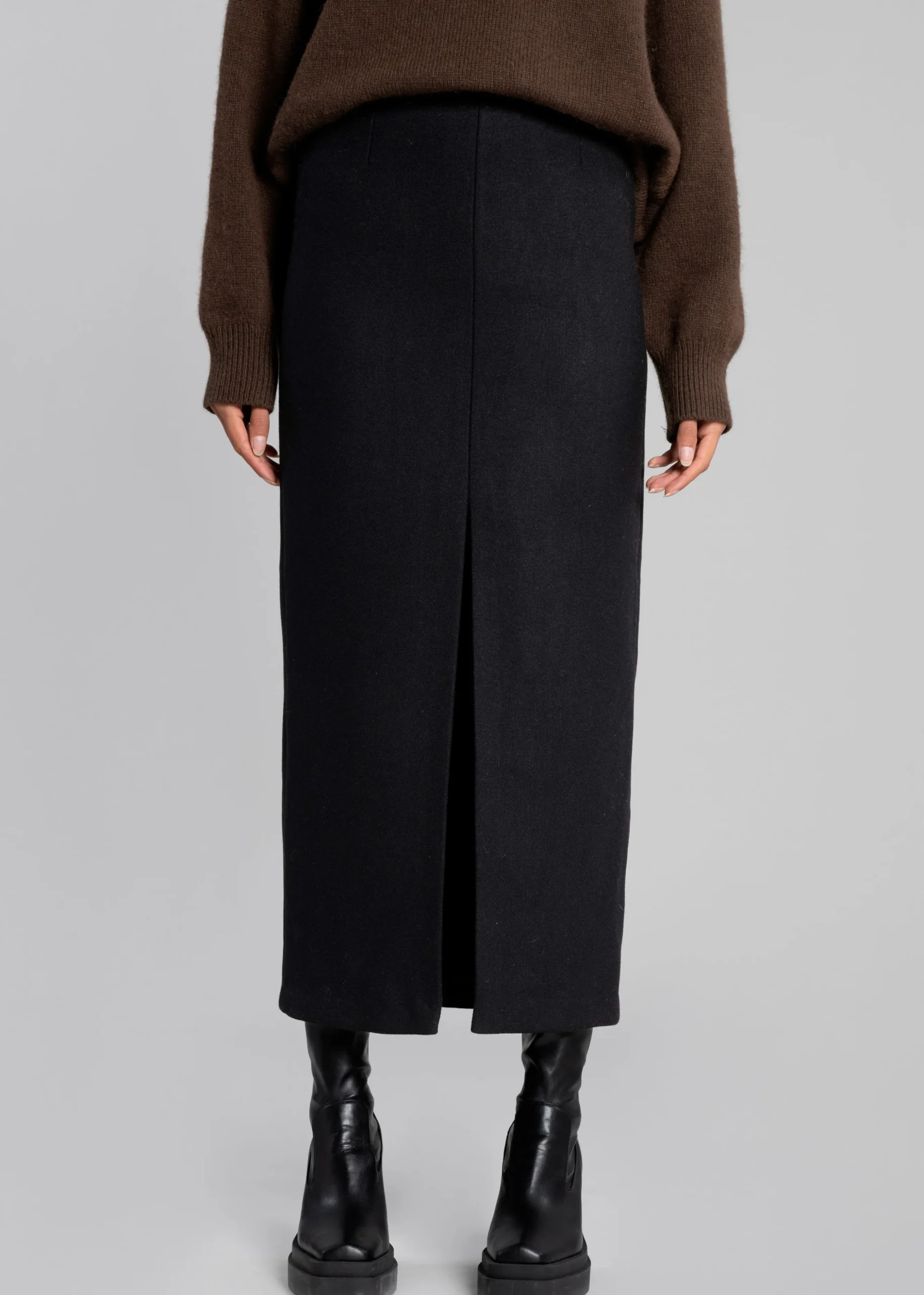 Neasi Wool-Blend Pencil Skirt