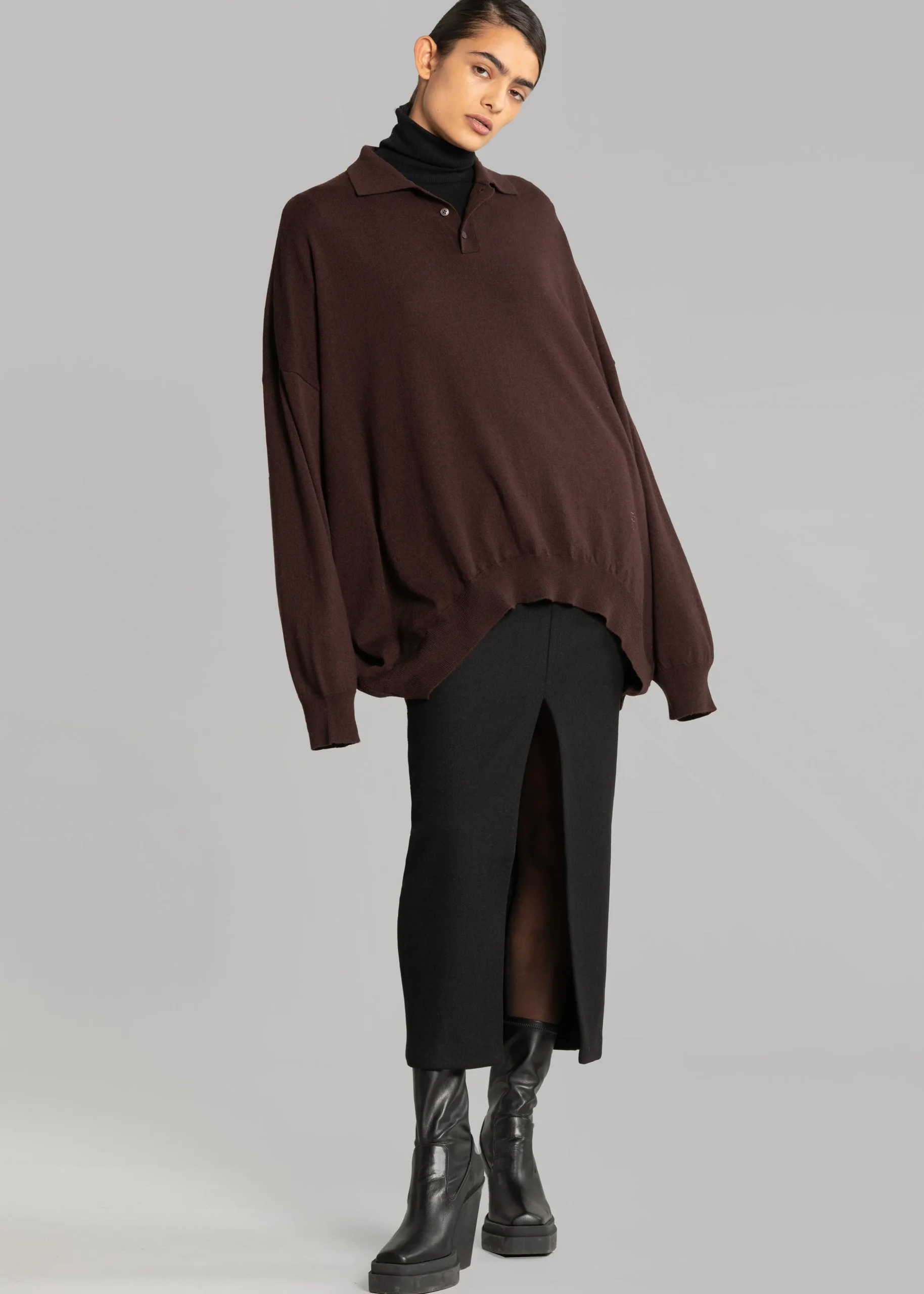 Neasi Wool-Blend Pencil Skirt