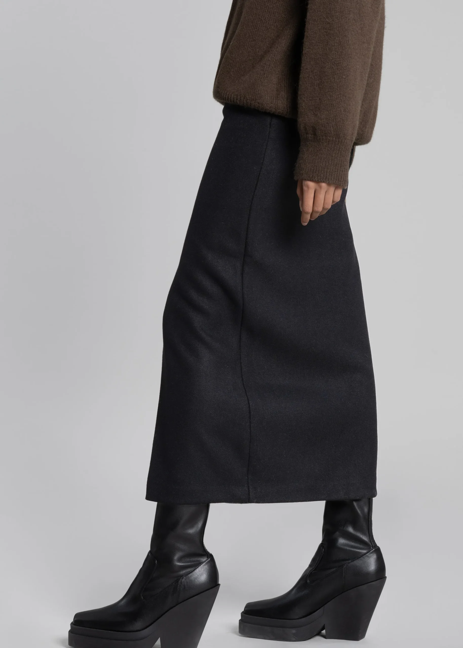 Neasi Wool-Blend Pencil Skirt