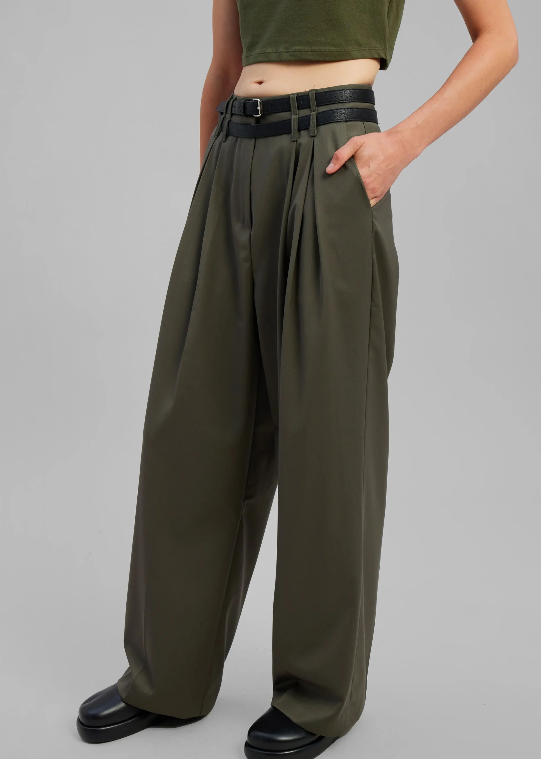 Nellie Belted Pleated Pants