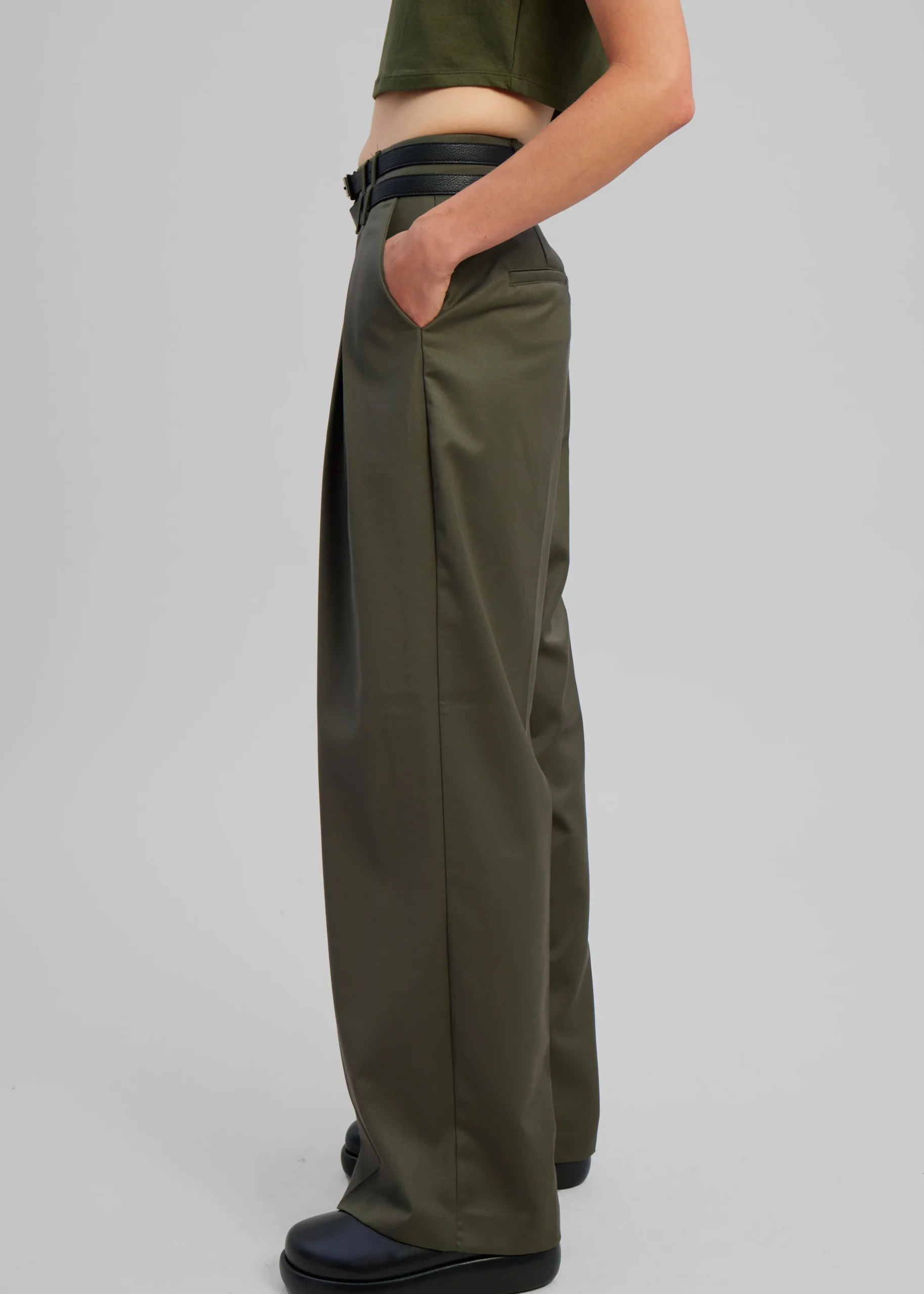 Nellie Belted Pleated Pants