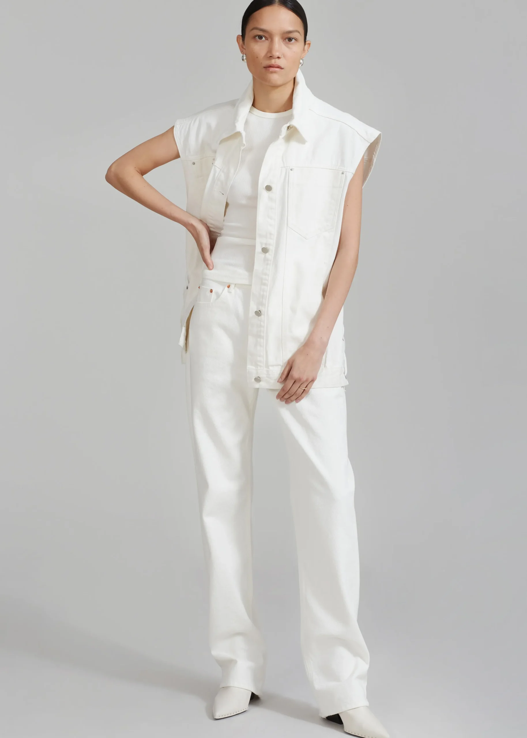 Ora Lace Up Denim Vest