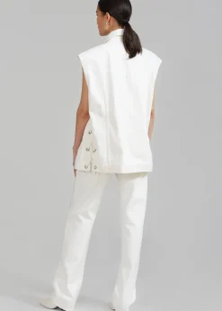 Ora Lace Up Denim Vest